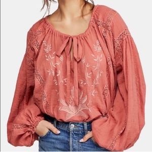 Free People NWT Maria Maria Athena coral top
